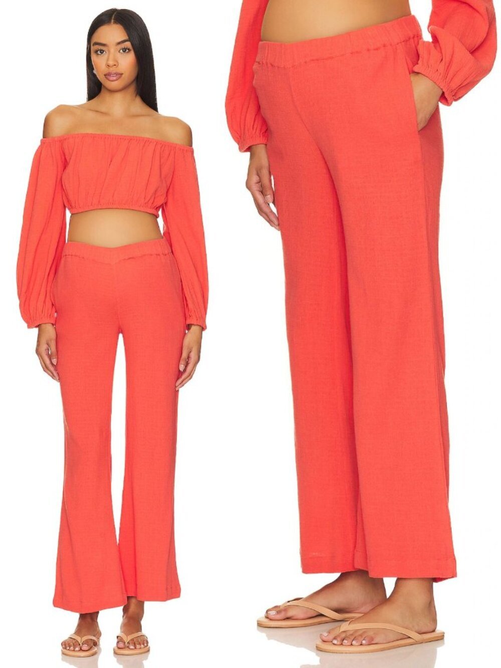 Hatch Orange Maternity Shawna Wide Leg Pants Size 3 - 36795